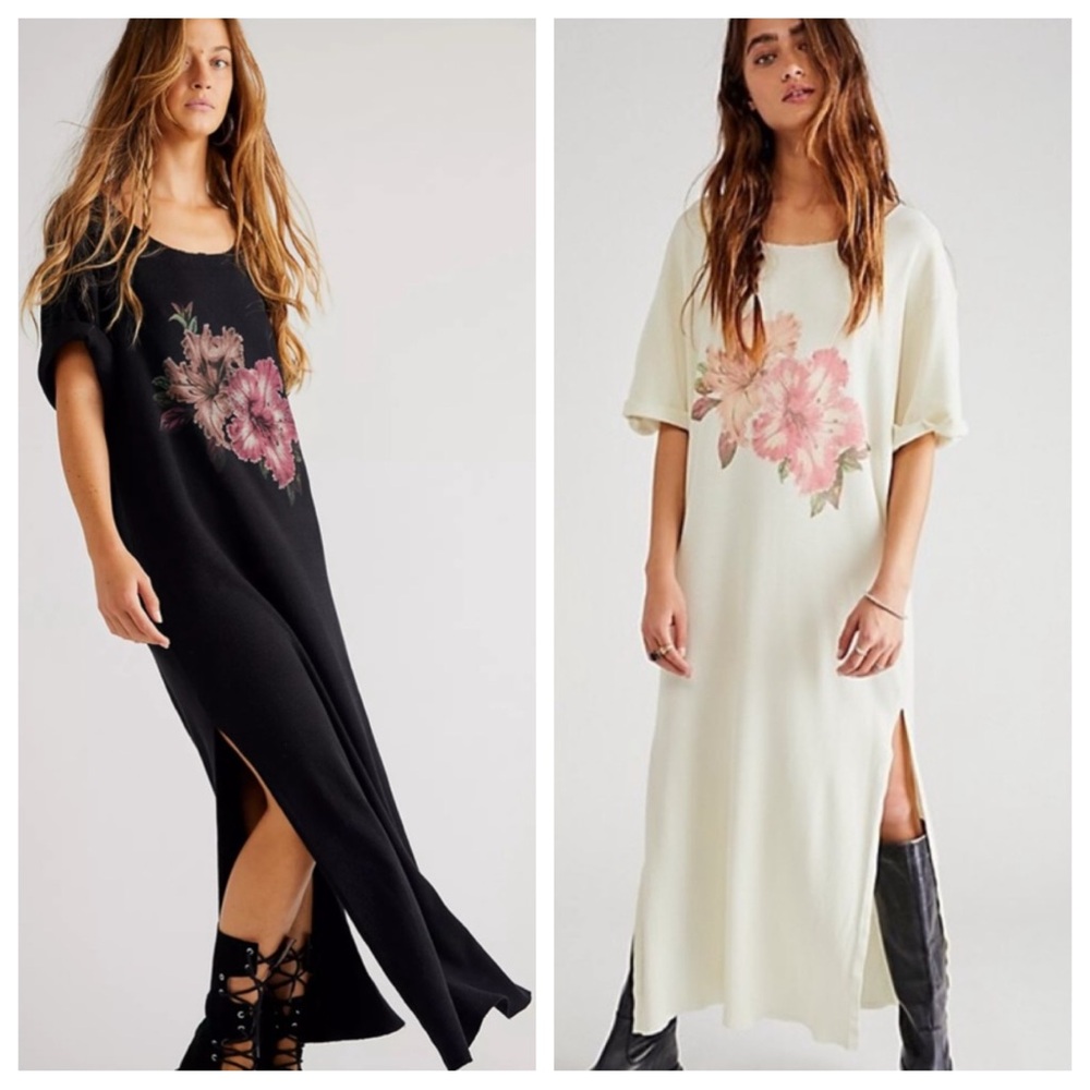 New W/O Tags FP X Vintage Soul Hibiscus Floral Waffle Maxi Dress